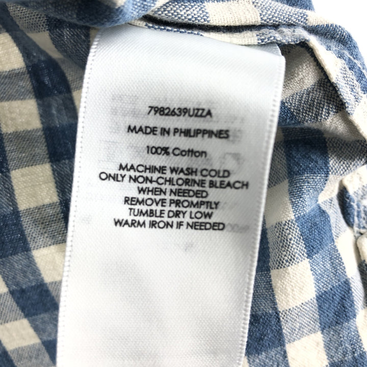 Ralph Lauren POLO by Ralph Lauren Gingham Check Short Sleeve Cotton Check Shirt Men's XL cotton Blue type light blue Vintage Second Hand