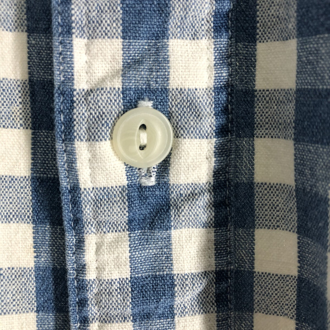 Ralph Lauren POLO by Ralph Lauren Gingham Check Short Sleeve Cotton Check Shirt Men's XL cotton Blue type light blue Vintage Second Hand