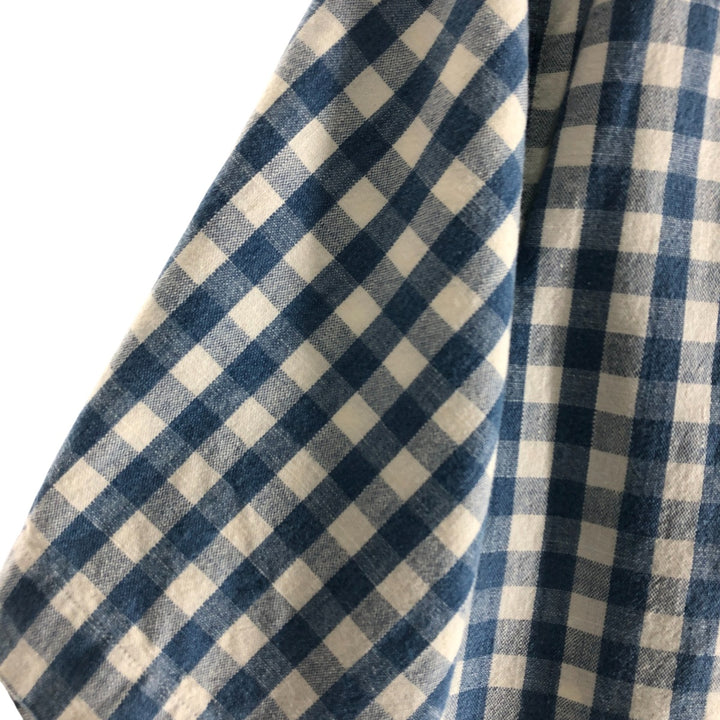 Ralph Lauren POLO by Ralph Lauren Gingham Check Short Sleeve Cotton Check Shirt Men's XL cotton Blue type light blue Vintage Second Hand