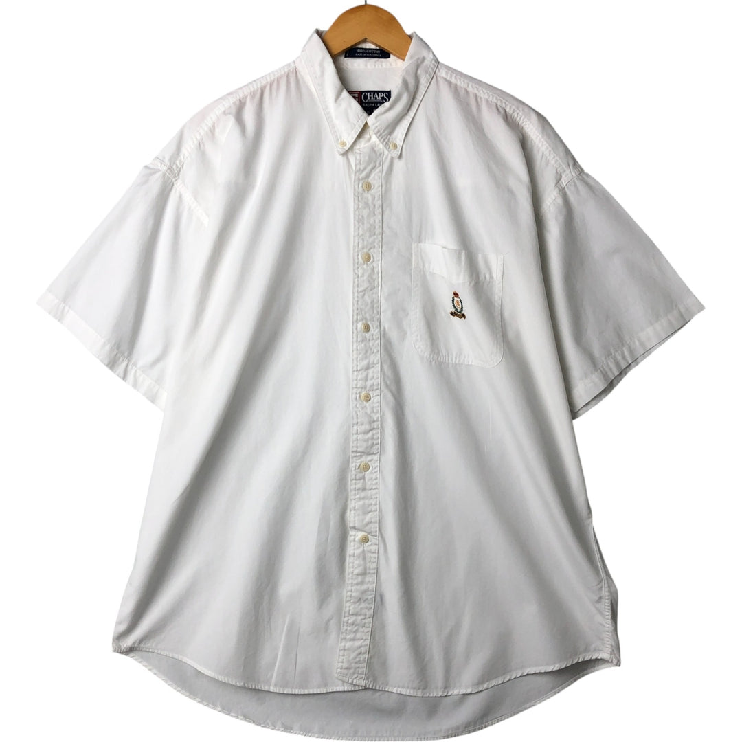 90'S Ralph Lauren CHAPS short sleeve button down shirt men's XL size vintage cotton white type Vintage Second Hand