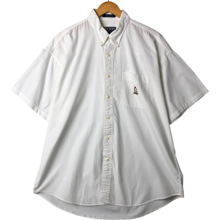 90'S Ralph Lauren CHAPS short sleeve button down shirt men's XL size vintage cotton white type Vintage Second Hand