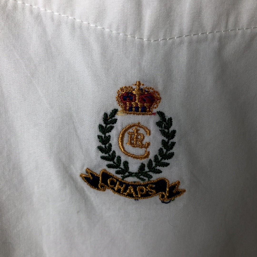 90'S Ralph Lauren CHAPS short sleeve button down shirt men's XL size vintage cotton white type Vintage Second Hand