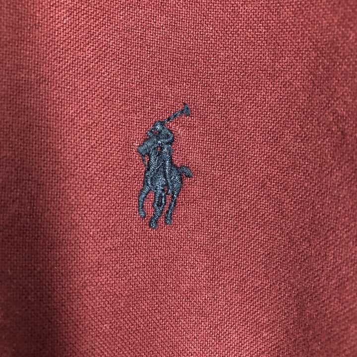 Ralph Lauren short sleeve button down shirt, men's XL size cotton wine-red Vintage Second Hand