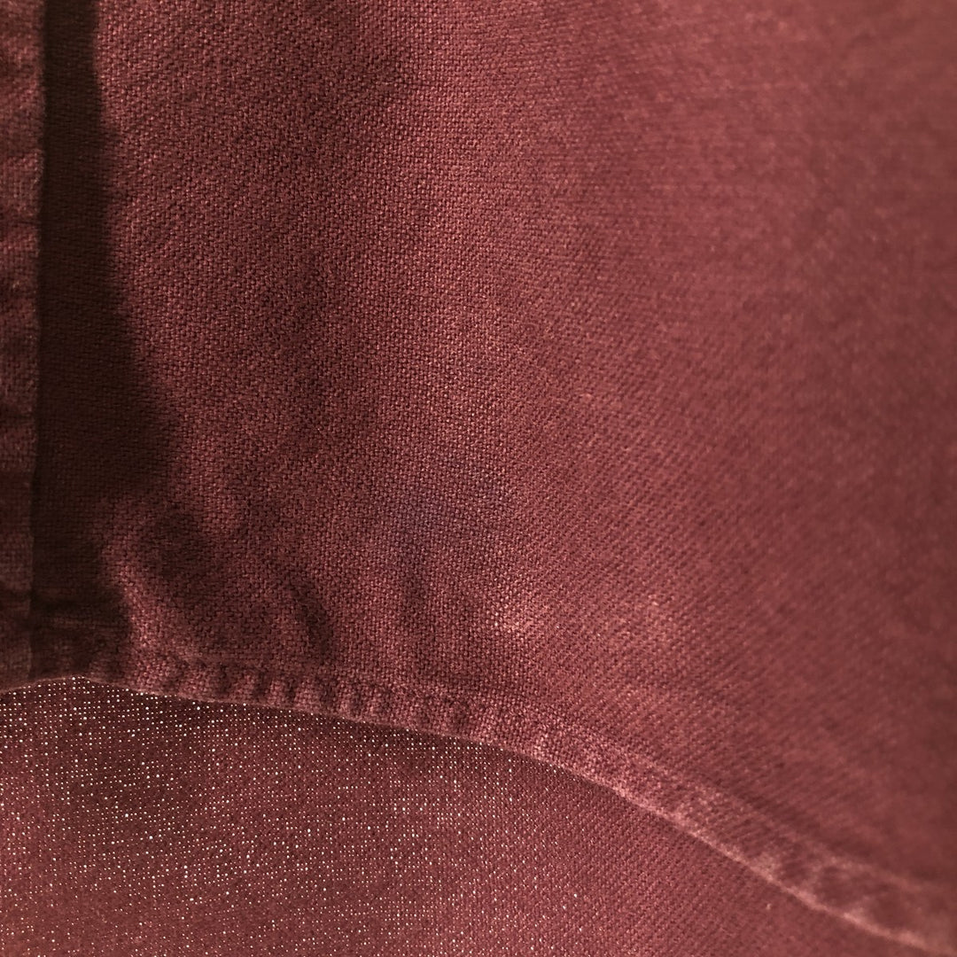 Ralph Lauren short sleeve button down shirt, men's XL size cotton wine-red Vintage Second Hand