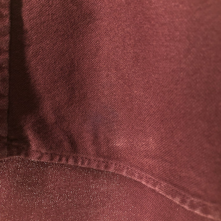Ralph Lauren short sleeve button down shirt, men's XL size cotton wine-red Vintage Second Hand