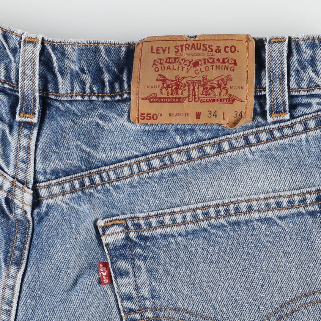 90'S Levi's 550 Relax Fit Tapered Denim Pants Made in USA Men's W32 Vintage cotton blue type Vintage Second Hand