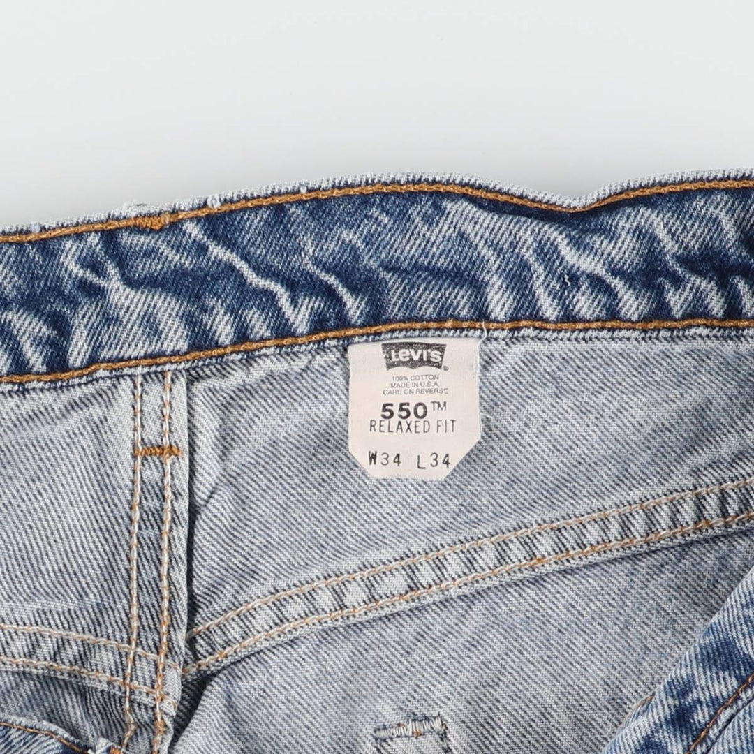 90'S Levi's 550 Relax Fit Tapered Denim Pants Made in USA Men's W32 Vintage cotton blue type Vintage Second Hand