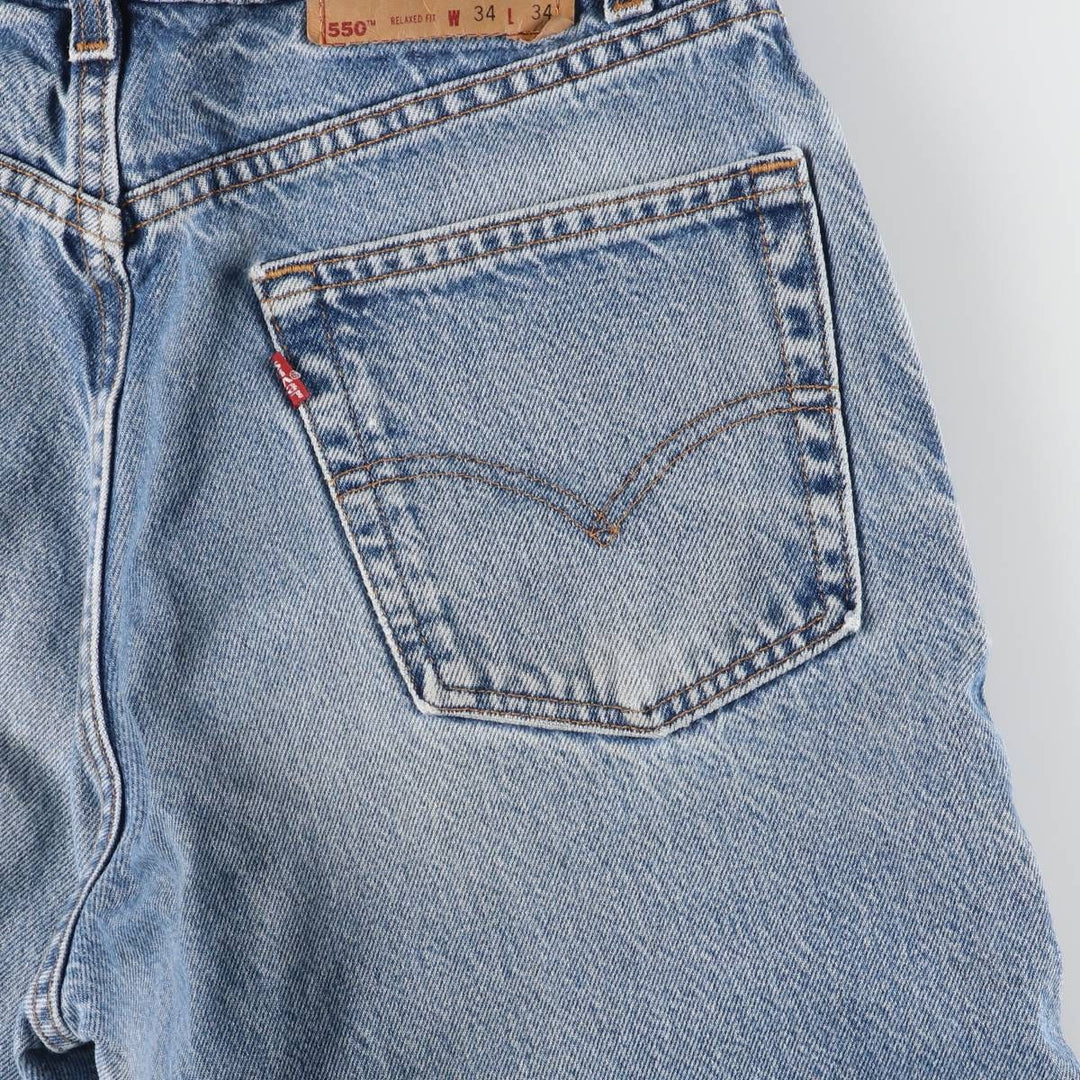 90'S Levi's 550 Relax Fit Tapered Denim Pants Made in USA Men's W32 Vintage cotton blue type Vintage Second Hand
