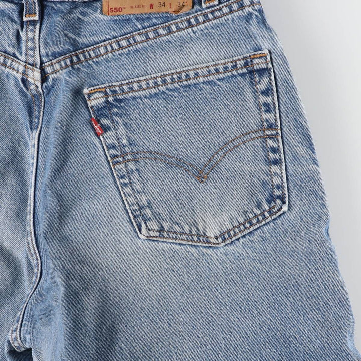 90'S Levi's 550 Relax Fit Tapered Denim Pants Made in USA Men's W32 Vintage cotton blue type Vintage Second Hand