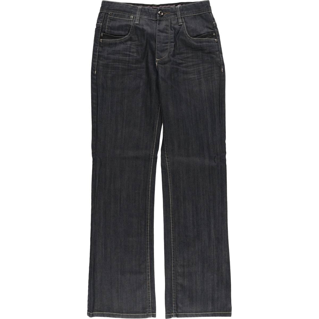 00'S NEXT Flare Cut Denim Pants Women's L (W30) cotton black type Vintage Second Hand