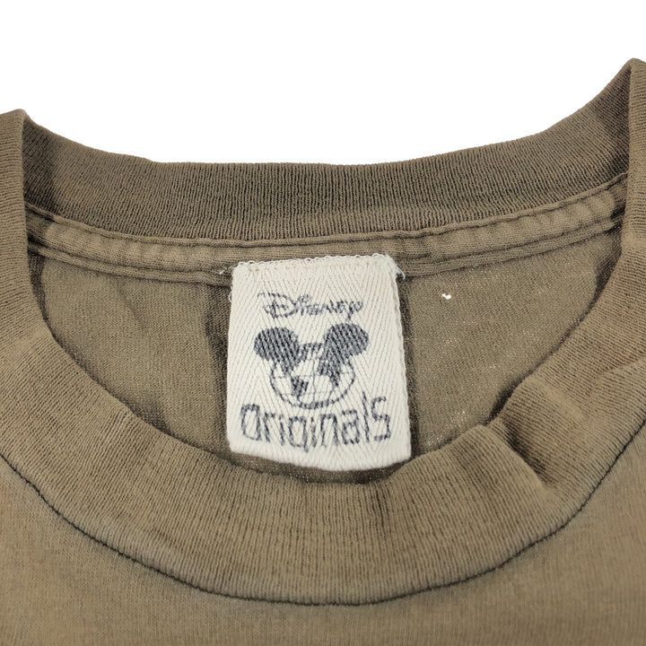 90'S DISNEY ORIGINALS MICKEY MOUSE Mickey Mouse character print T-shirt Made in Canada Men's L size Vintage cotton Khaki type Vintage Second Hand