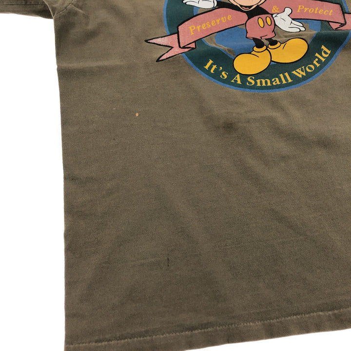 90'S DISNEY ORIGINALS MICKEY MOUSE Mickey Mouse character print T-shirt Made in Canada Men's L size Vintage cotton Khaki type Vintage Second Hand