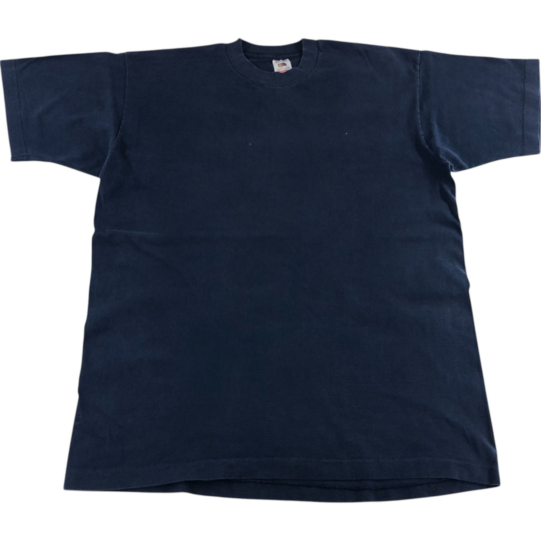 90'S Fruit of the Loom plain T-shirt, made in the USA, men's XL size, vintage cotton navy blue type Vintage Second Hand