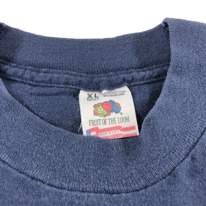 90'S Fruit of the Loom plain T-shirt, made in the USA, men's XL size, vintage cotton navy blue type Vintage Second Hand
