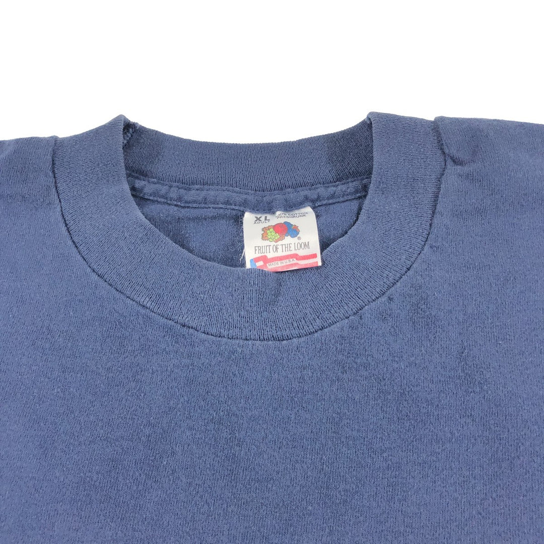 90'S Fruit of the Loom plain T-shirt, made in the USA, men's XL size, vintage cotton navy blue type Vintage Second Hand