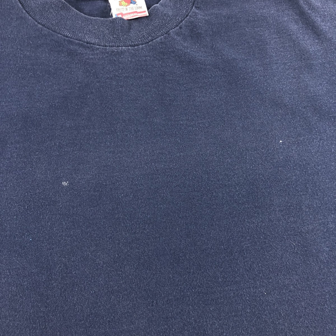 90'S Fruit of the Loom plain T-shirt, made in the USA, men's XL size, vintage cotton navy blue type Vintage Second Hand