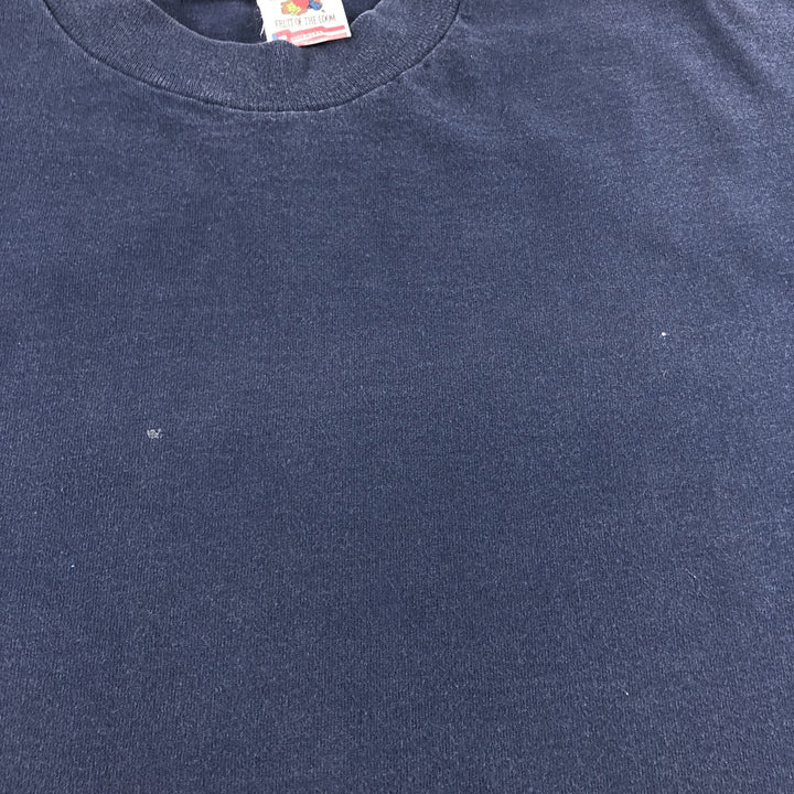90'S Fruit of the Loom plain T-shirt, made in the USA, men's XL size, vintage cotton navy blue type Vintage Second Hand