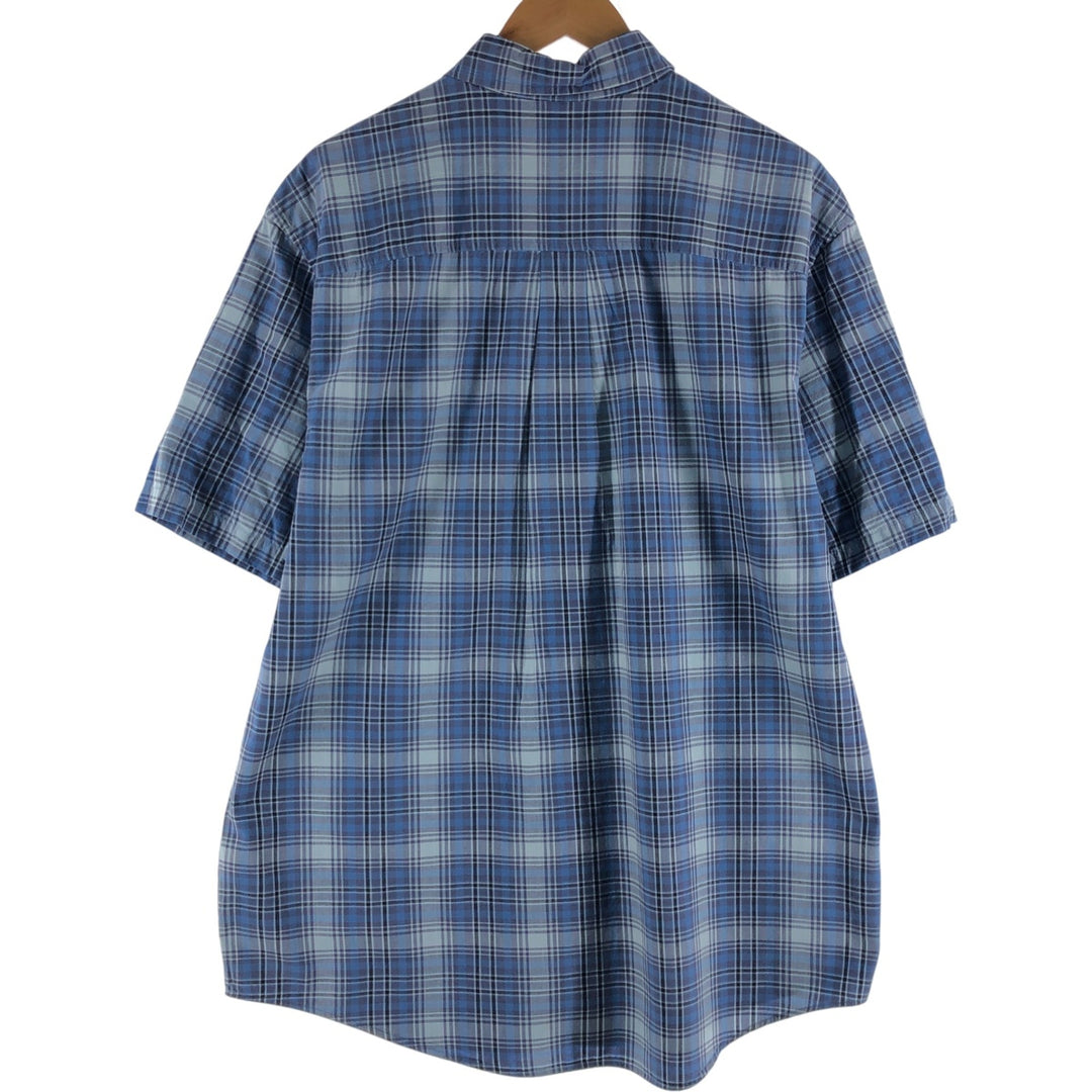 90s~00'S Vintage Timberland Short Sleeve Cotton Check Shirt Men's XL cotton Blue type light blue Vintage Second Hand