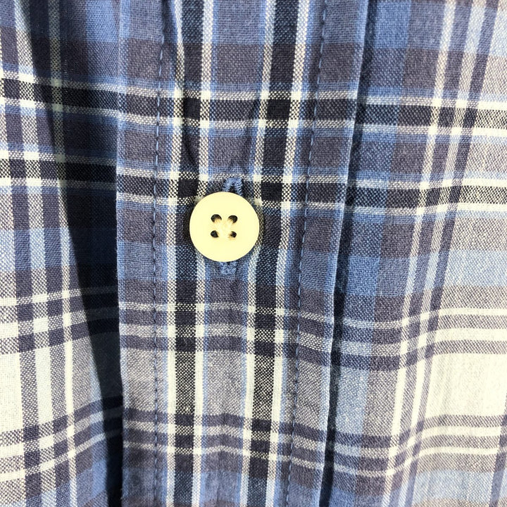 90s~00'S Vintage Timberland Short Sleeve Cotton Check Shirt Men's XL cotton Blue type light blue Vintage Second Hand