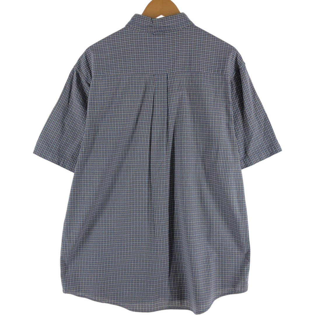 90s~00'S Timberland short sleeve button down check shirt men's size L vintage cotton blue type Vintage Second Hand