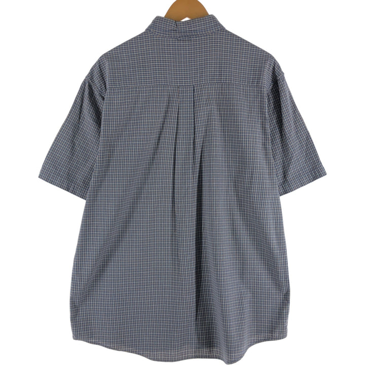 90s~00'S Timberland short sleeve button down check shirt men's size L vintage cotton blue type Vintage Second Hand