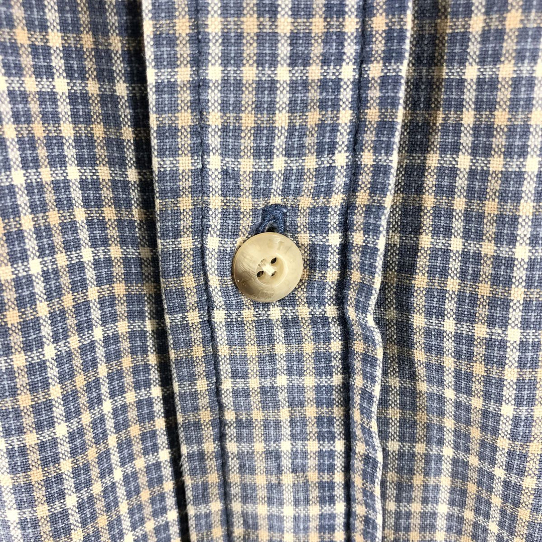 90s~00'S Timberland short sleeve button down check shirt men's size L vintage cotton blue type Vintage Second Hand