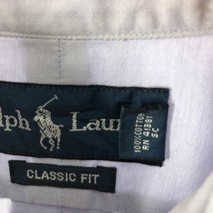 Ralph Lauren Classic Fit long sleeve button down shirt, men's size M cotton Blue type light blue Vintage Second Hand