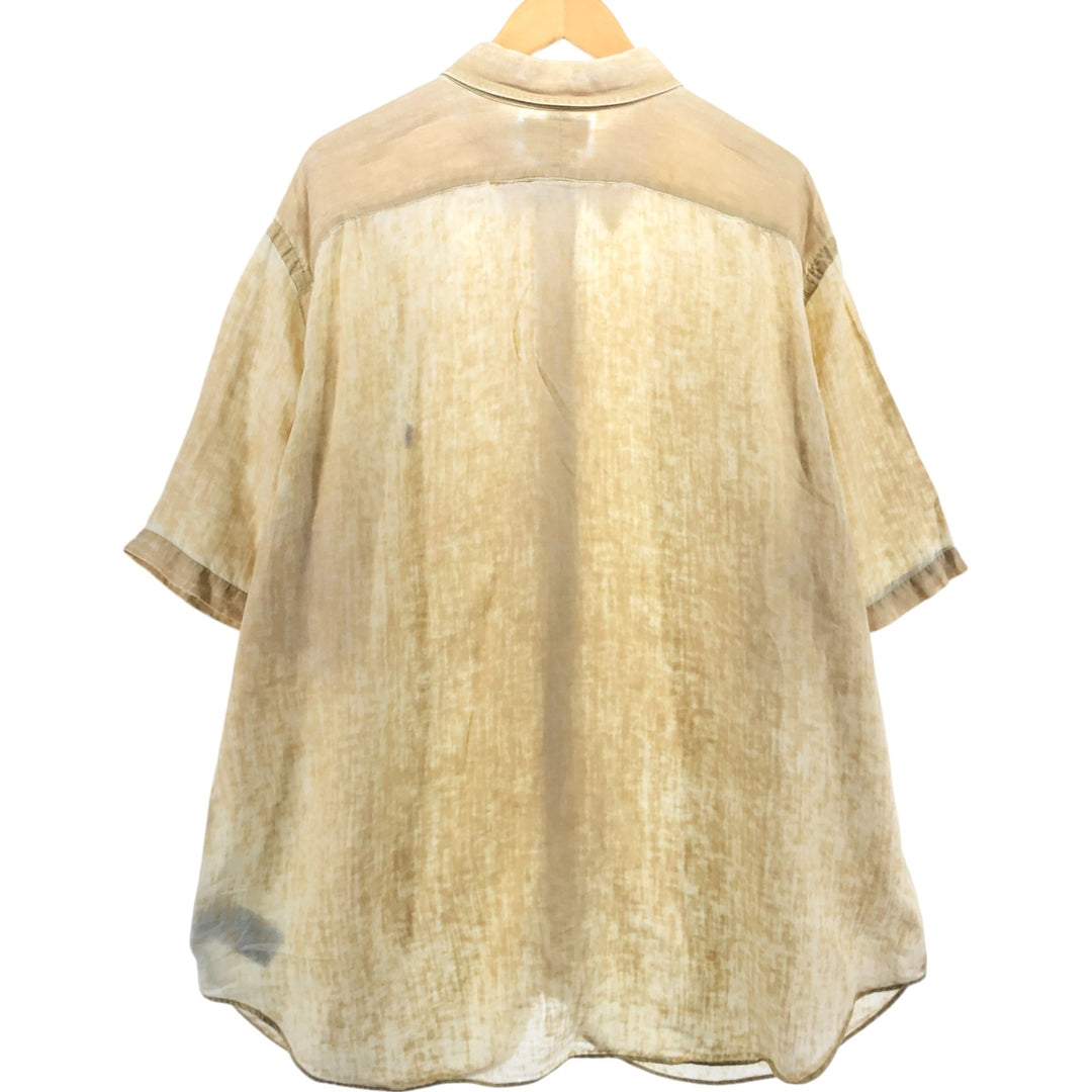 Ralph Lauren POLO by Ralph Lauren CUSTOM FIT short sleeve linen button down shirt men's XL size linen yellow type Vintage Second Hand