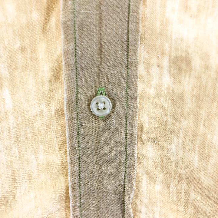 Ralph Lauren POLO by Ralph Lauren CUSTOM FIT short sleeve linen button down shirt men's XL size linen yellow type Vintage Second Hand