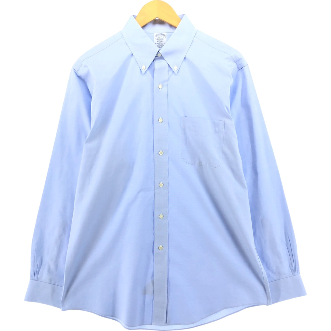 Brooks Brothers Est.1818 Classic Long Sleeve Button-Down Shirt, Men's Size L Supima Cotton Blue type light blue Vintage Second Hand