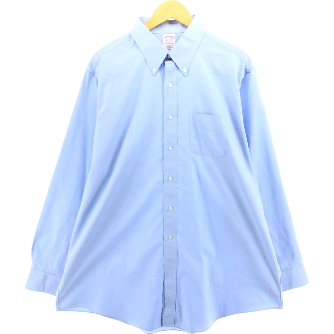 Brooks Brothers Est.1818 TRADITIONAL long sleeve button down shirt, men's size XL Supima Cotton Blue type light blue Vintage Second Hand