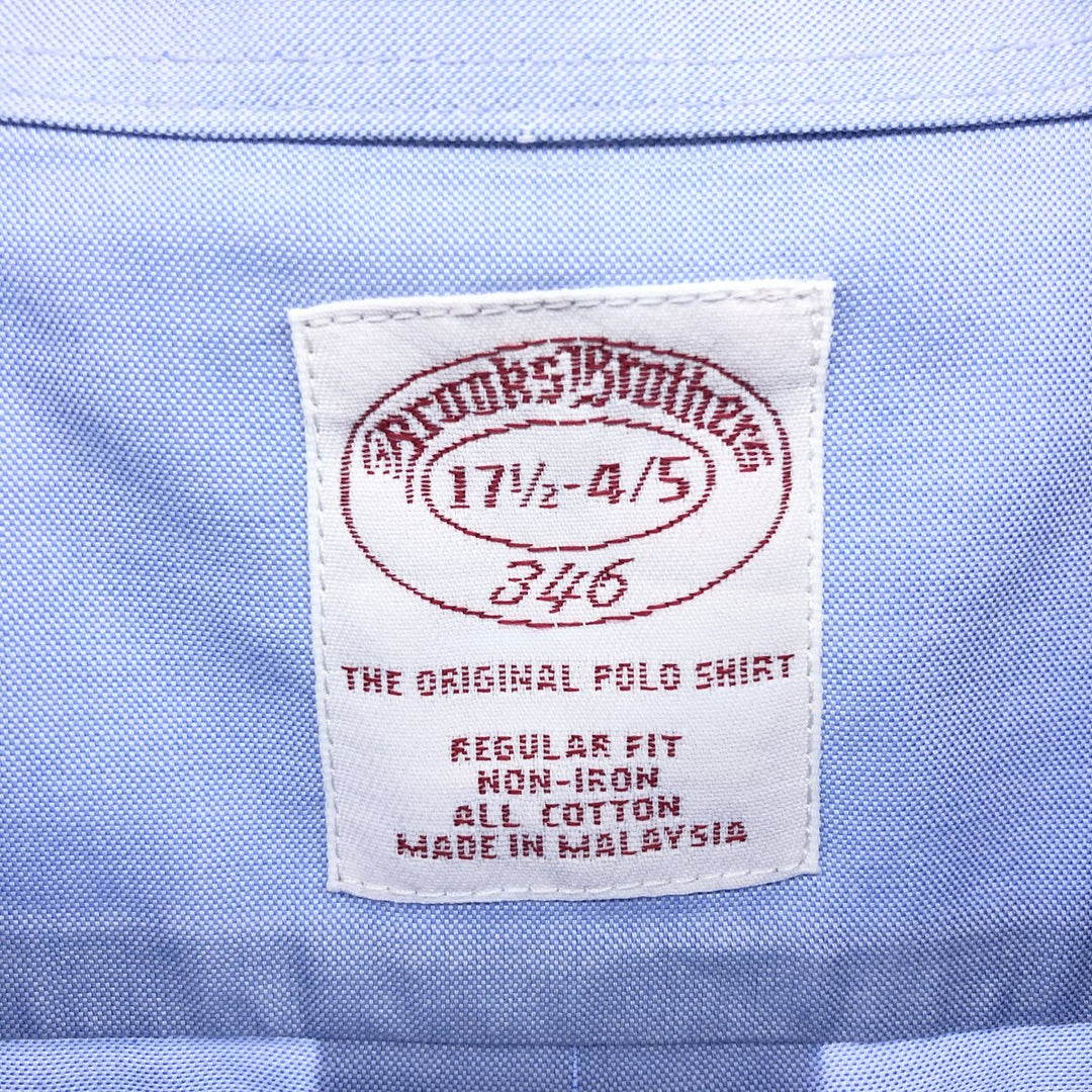 Brooks Brothers 346 long sleeve button-down shirt, men's size XL cotton Blue type light blue Vintage Second Hand