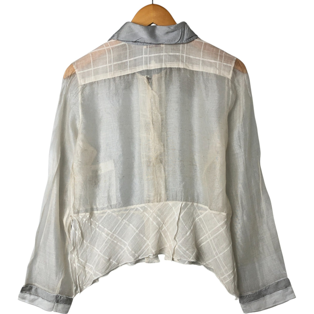 NEIL AND DAVID Long Sleeve See-Through Shirt, Women's Size S unclear white type Vintage Second Hand