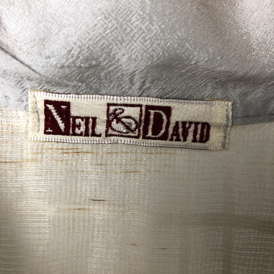 NEIL AND DAVID Long Sleeve See-Through Shirt, Women's Size S unclear white type Vintage Second Hand