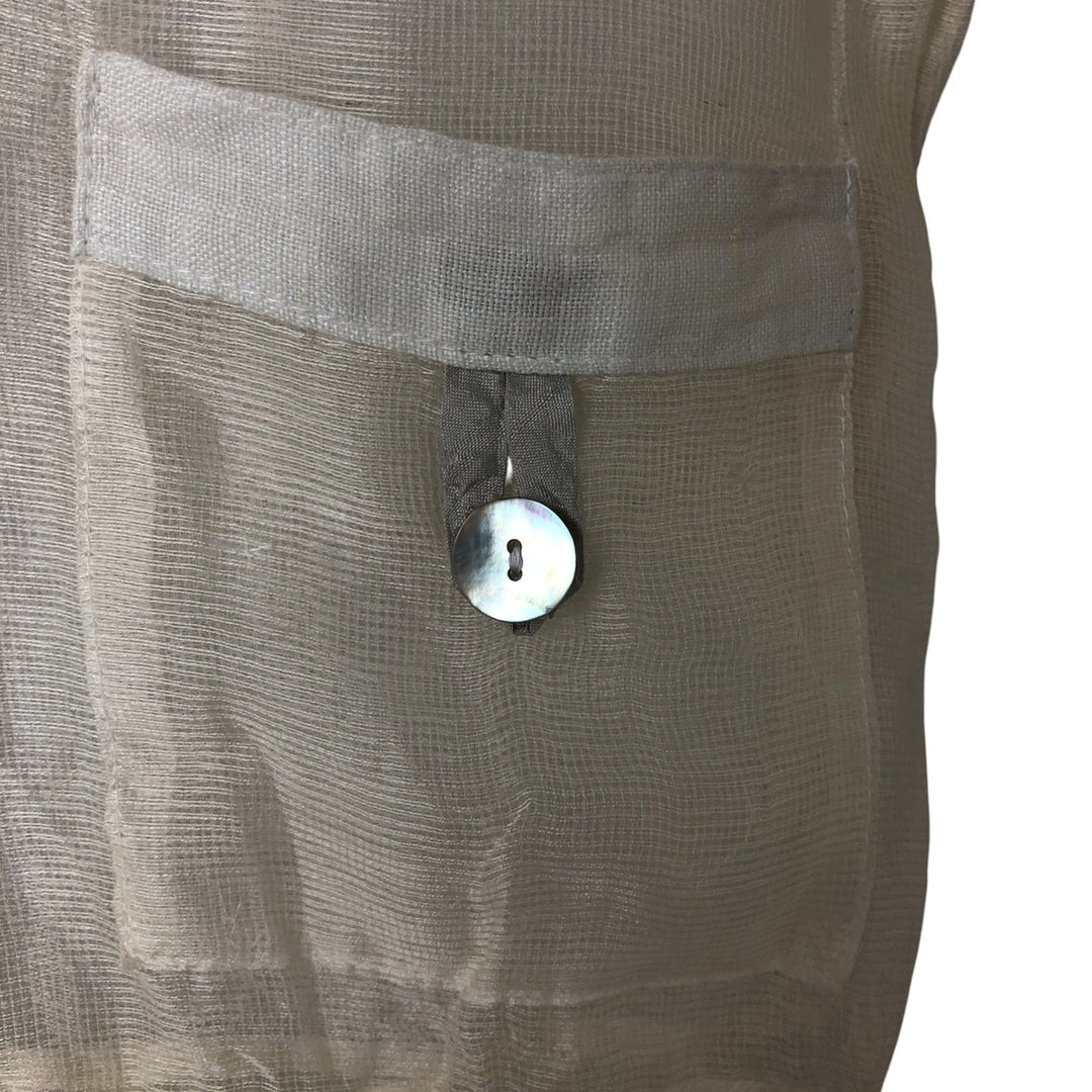 NEIL AND DAVID Long Sleeve See-Through Shirt, Women's Size S unclear white type Vintage Second Hand