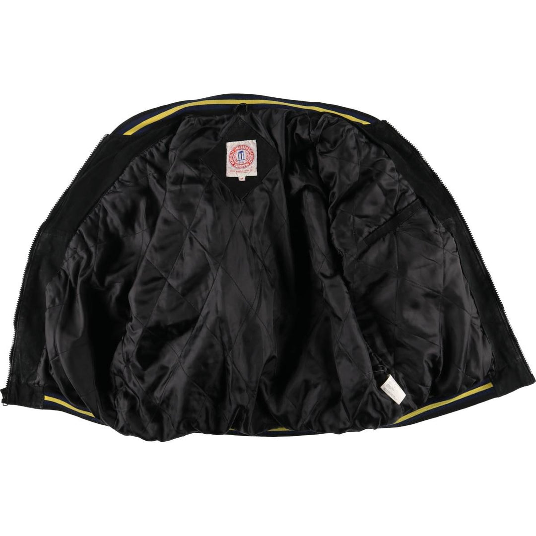 LICENSED COLLEGIATE PRODUCTS University of Michigan Varsity Jacket Suede Leather Blouson Men's M Size genuine leather black type Vintage Second Hand