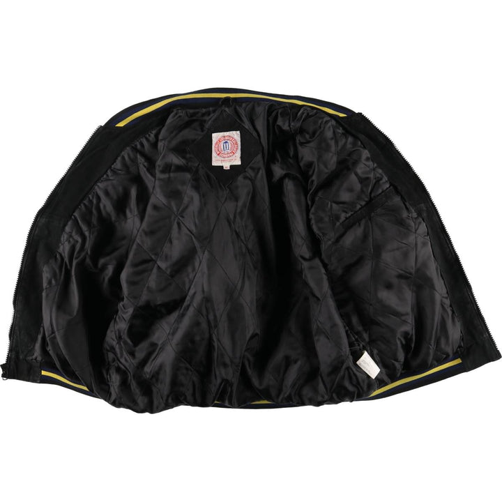 LICENSED COLLEGIATE PRODUCTS University of Michigan Varsity Jacket Suede Leather Blouson Men's M Size genuine leather black type Vintage Second Hand