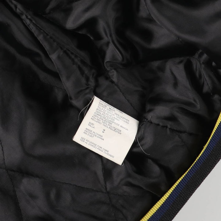 LICENSED COLLEGIATE PRODUCTS University of Michigan Varsity Jacket Suede Leather Blouson Men's M Size genuine leather black type Vintage Second Hand