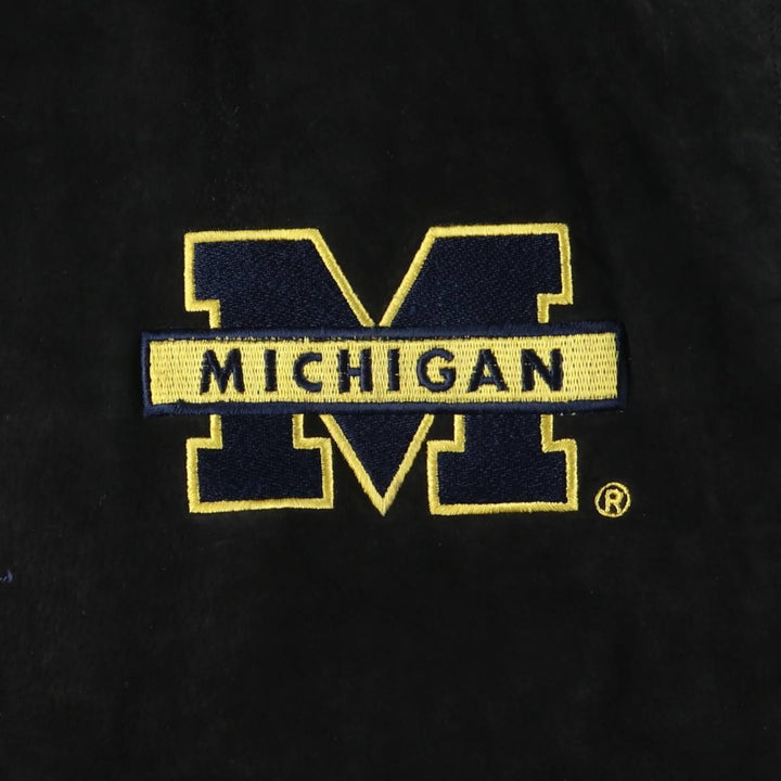 LICENSED COLLEGIATE PRODUCTS University of Michigan Varsity Jacket Suede Leather Blouson Men's M Size genuine leather black type Vintage Second Hand