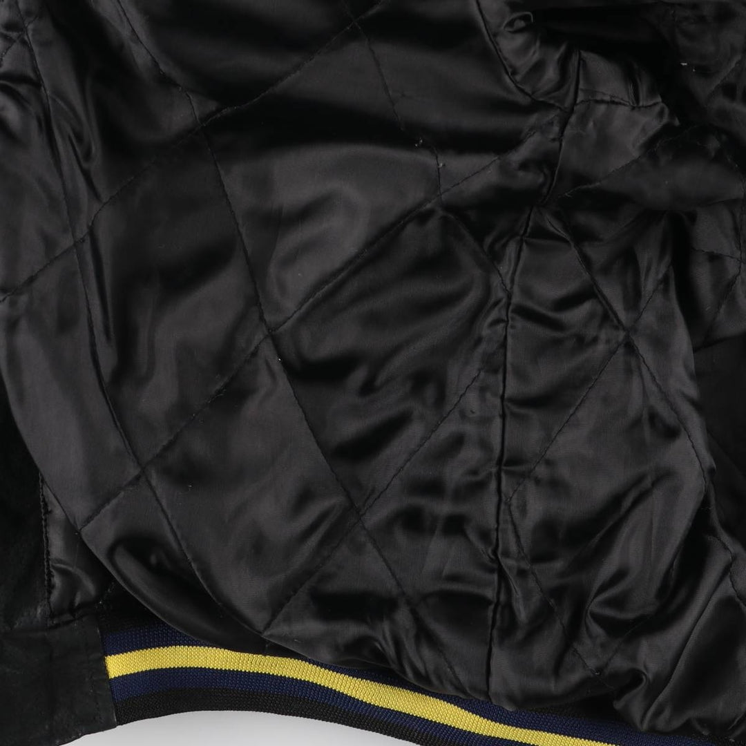 LICENSED COLLEGIATE PRODUCTS University of Michigan Varsity Jacket Suede Leather Blouson Men's M Size genuine leather black type Vintage Second Hand