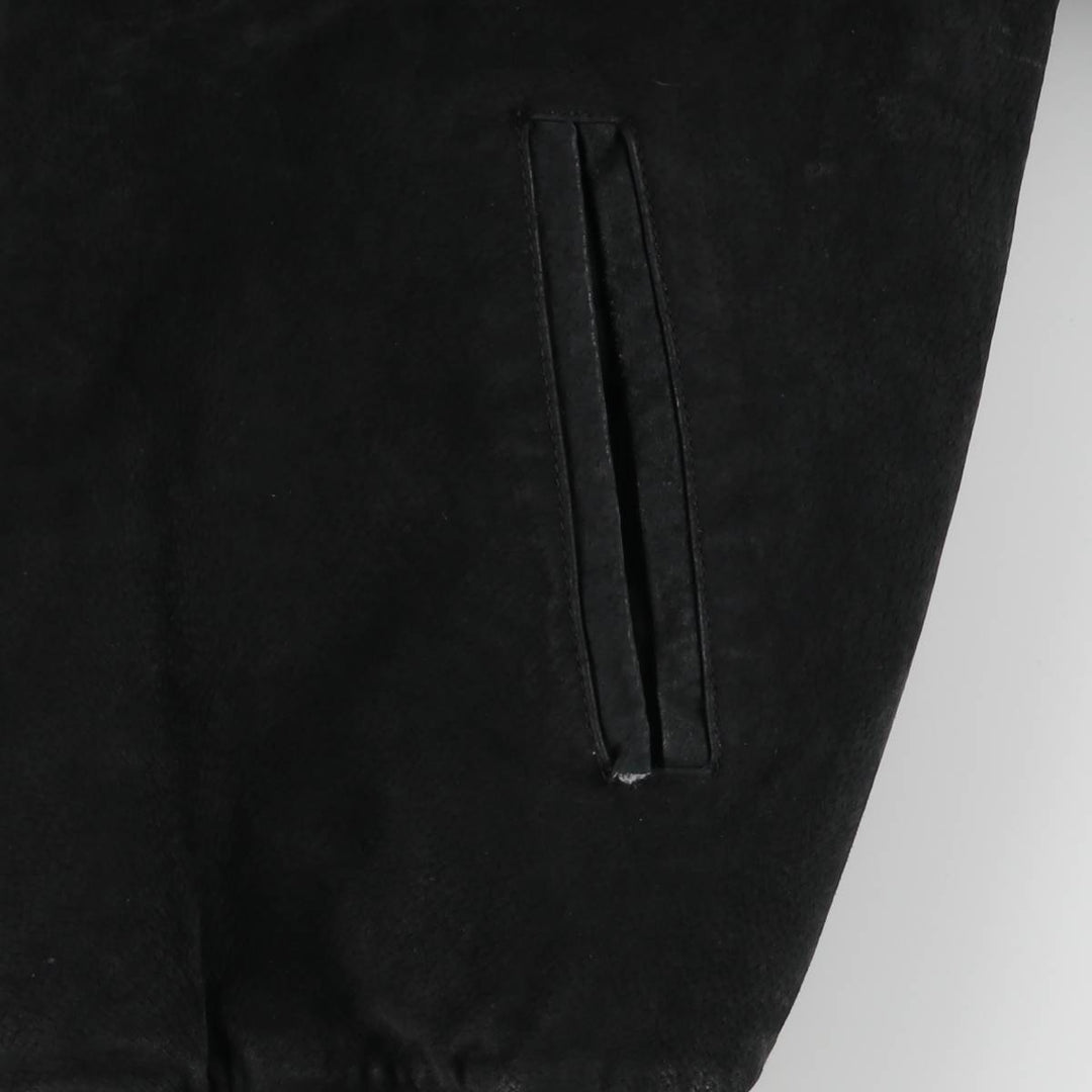 LICENSED COLLEGIATE PRODUCTS University of Michigan Varsity Jacket Suede Leather Blouson Men's M Size genuine leather black type Vintage Second Hand