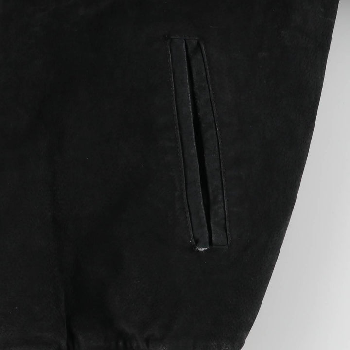LICENSED COLLEGIATE PRODUCTS University of Michigan Varsity Jacket Suede Leather Blouson Men's M Size genuine leather black type Vintage Second Hand