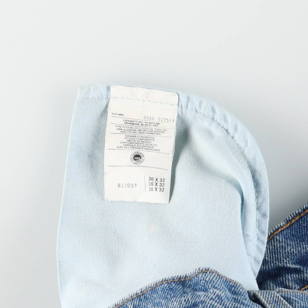 00'S Carhartt tapered denim pants for men, size w36 cotton blue type Vintage Second Hand