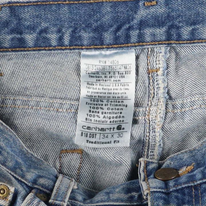 Carhartt Traditional FIT Tapered Denim Pants Men's W34 cotton blue type Vintage Second Hand