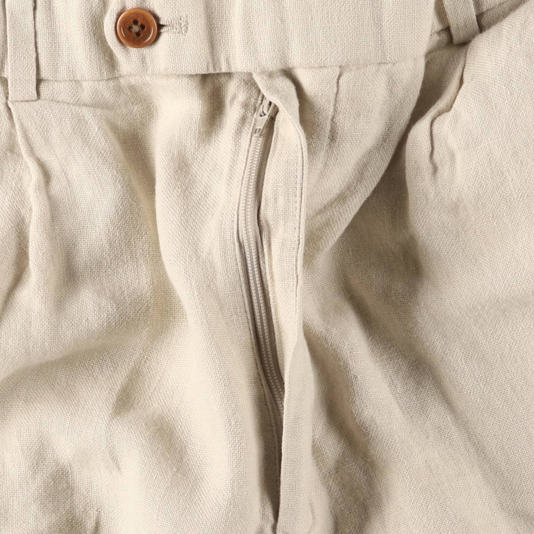 Brooks Brothers IRISH LINEN Two-pleat linen pants, slacks, men's size W33 linen Beige type Vintage Second Hand