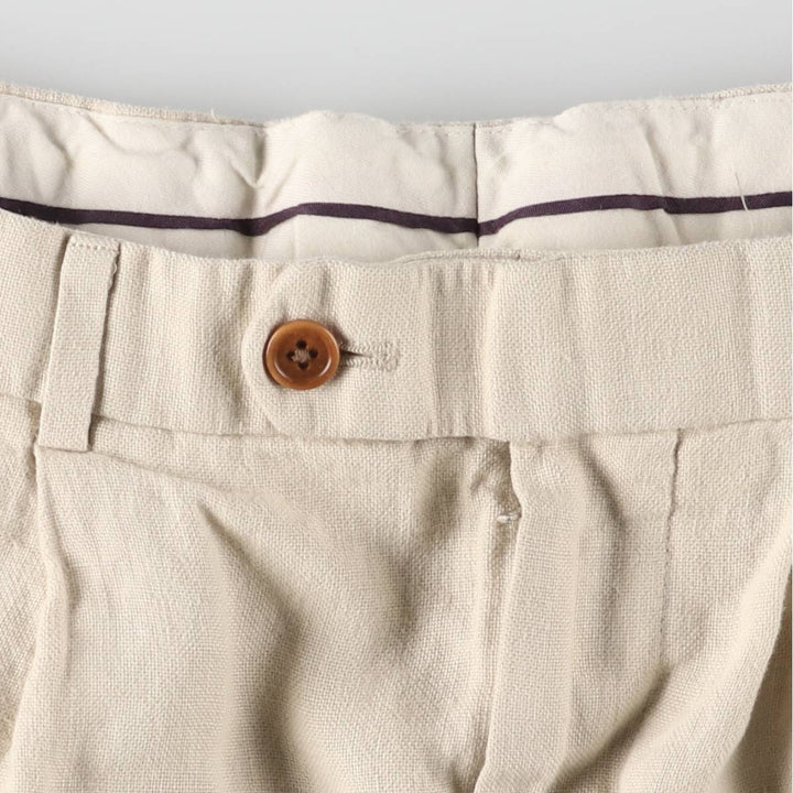 Brooks Brothers IRISH LINEN Two-pleat linen pants, slacks, men's size W33 linen Beige type Vintage Second Hand