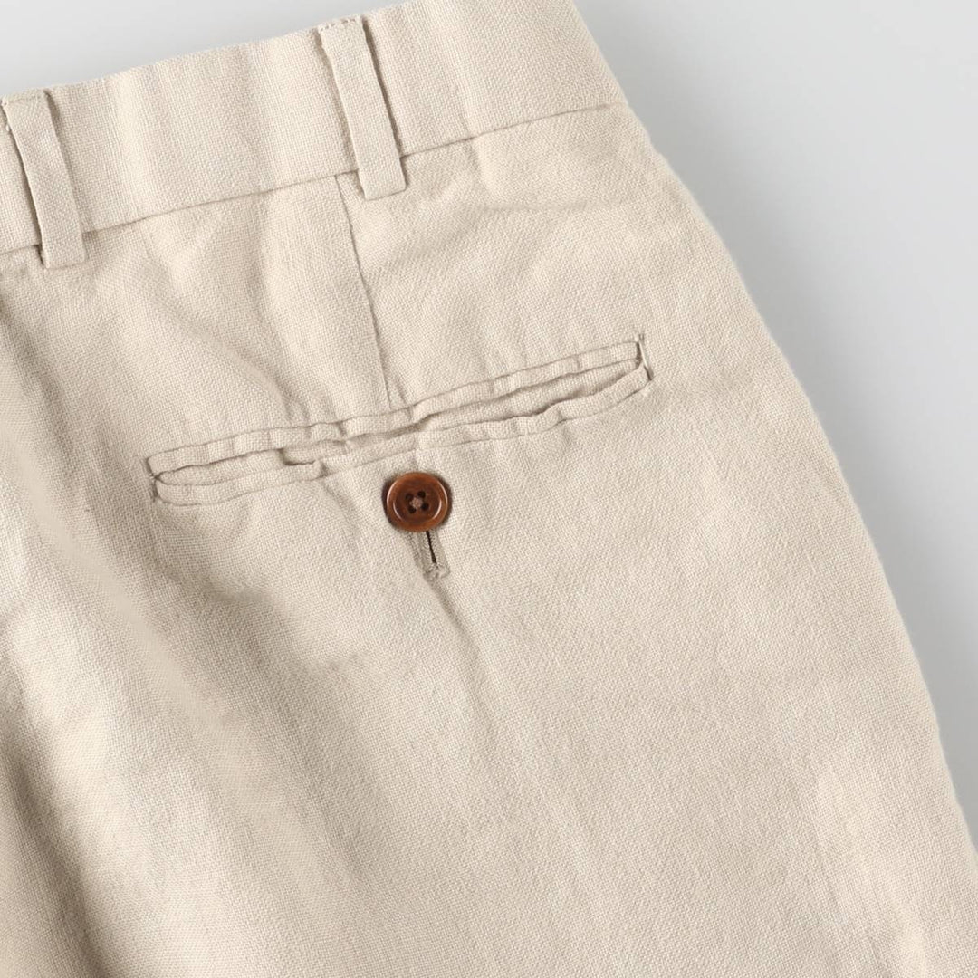 Brooks Brothers IRISH LINEN Two-pleat linen pants, slacks, men's size W33 linen Beige type Vintage Second Hand