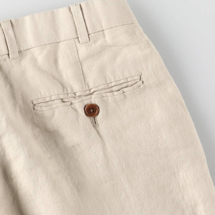 Brooks Brothers IRISH LINEN Two-pleat linen pants, slacks, men's size W33 linen Beige type Vintage Second Hand