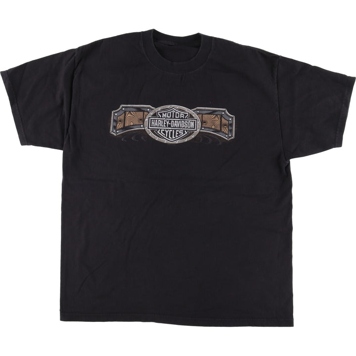 00'S Harley-Davidson Fish Pattern Motorcycle Bike T-Shirt Men's M unclear black type Vintage Second Hand