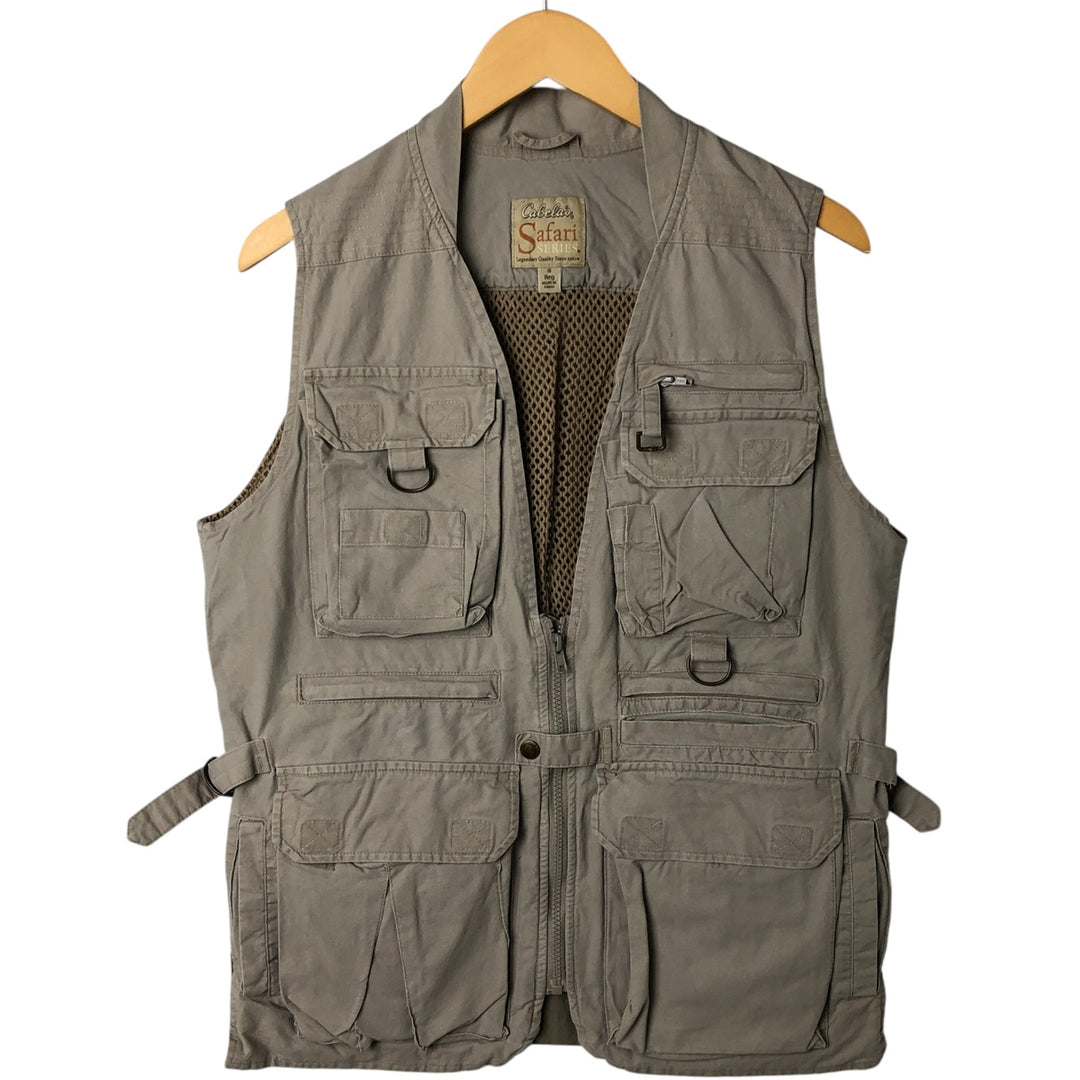 90s-00'S Cabelas SAFARI fishing vest, men's size S, vintage cotton Beige type Vintage Second Hand
